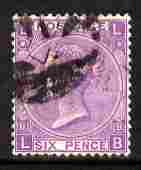 Great Britain 1867-80 QV 6d mauve plate 8 good used SG109 cat A3120, stamps on , stamps on  stamps on great britain 1867-80 qv 6d mauve plate 8 good used sg109 cat \a3120