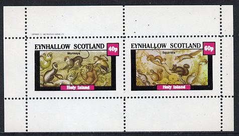 Eynhallow 1982 Animals #10 (Monkeys & Squirrels) perf  set of 2 values (40p & 60p) unmounted mint, stamps on animals, stamps on apes, stamps on squirrels, stamps on rodents