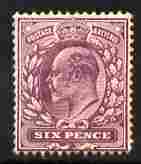Great Britain 1902-13 KE7 6d purple mounted mint cat A355, stamps on , stamps on  stamps on great britain 1902-13 ke7 6d purple mounted mint cat \a355
