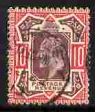 Great Britain 1902-13 KE7 10d purple & red fine cds used but small thin cat 0, stamps on 