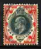 Great Britain 1902-13 KE7 1s green & red good colour fine used cat 5, stamps on 