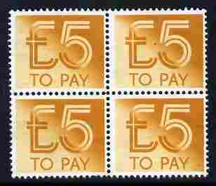 Great Britain 1982 Postage Due  orange block of 4 unused without gum SG D101, stamps on 