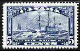 Canada 1933 Steamboat Crossing 5c blue unmounted mint but horiz crease along top SG 331, stamps on 