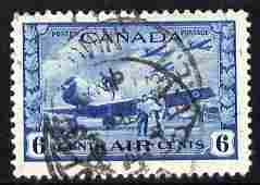 Canada 1942-48 war Effort 6c blue with cds cancels SG 399, stamps on 