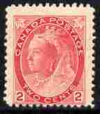 Canada 1898-1902 QV Numerals 2c rose-carmine die 1a mounted mint centred low, SG 155, stamps on 