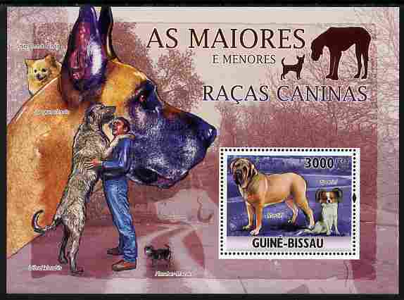 Guinea - Bissau 2010 Largest & Smallest Dogs perf s/sheet unmounted mint , stamps on dogs