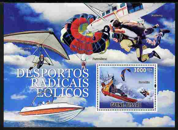 Guinea - Bissau 2010 Extreme Wind Sports perf s/sheet unmounted mint , stamps on sport, stamps on parachutes, stamps on windsurfing