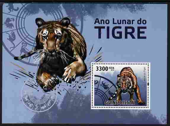 Guinea - Bissau 2010 Chinese New Year - Year of the Tiger  perf s/sheet unmounted mint , stamps on cats, stamps on tigers, stamps on lunar, stamps on lunar, stamps on lunar new year