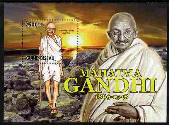 Guinea - Bissau 2010 Mahatma Gandhi #2 perf s/sheet unmounted mint , stamps on personalities, stamps on constitutions, stamps on gandhi, stamps on 