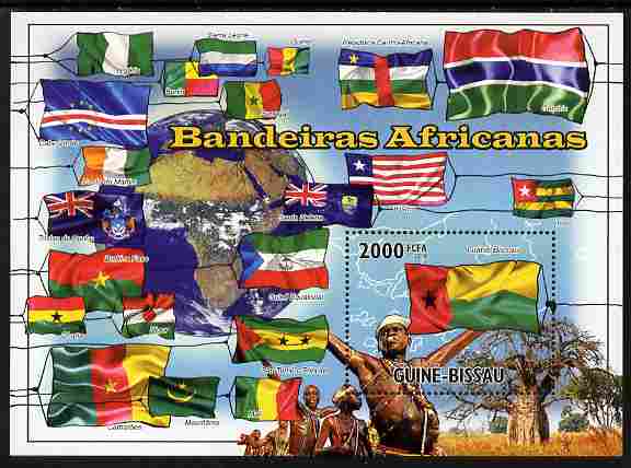 Guinea - Bissau 2010 African Flags #2 perf s/sheet unmounted mint , stamps on flags