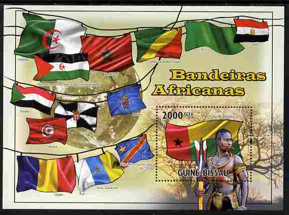 Guinea - Bissau 2010 African Flags #3 perf s/sheet unmounted mint , stamps on flags