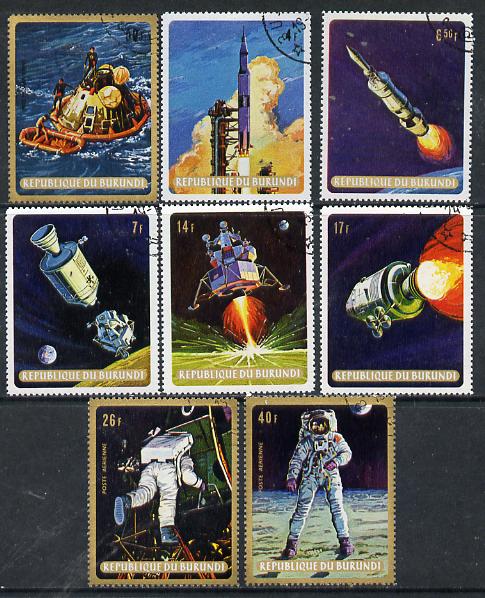 Burundi 1969 Man on the Moon set of 8 cto used, SG 470-77, stamps on space