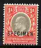 Kenya, Uganda & Tanganyika 1903-04 KE7 Crown CA 1a overprinted SPECIMEN fresh with gum SG 2s (only about 750 produced)