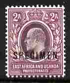 Kenya, Uganda & Tanganyika 1903-04 KE7 Crown CA 2a overprinted SPECIMEN fresh with gum SG 3s (only about 750 produced)