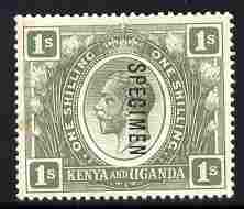 Kenya, Uganda & Tanganyika 1922-27 KG5 1s Script CA overprinted SPECIMEN fresh with gum SG 87s (only about 400 produced), stamps on specimen