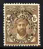 Zanzibar 1936 Sultan 40c watermark Script CA perforated SPECIMEN fresh with gum SG 316s (only about 400 produced), stamps on , stamps on  stamps on specimen