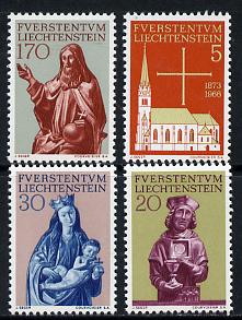Liechtenstein 1966 Restoration of Vaduz Church set of 4 unmounted mint, SG 463-66*, stamps on religion    churches