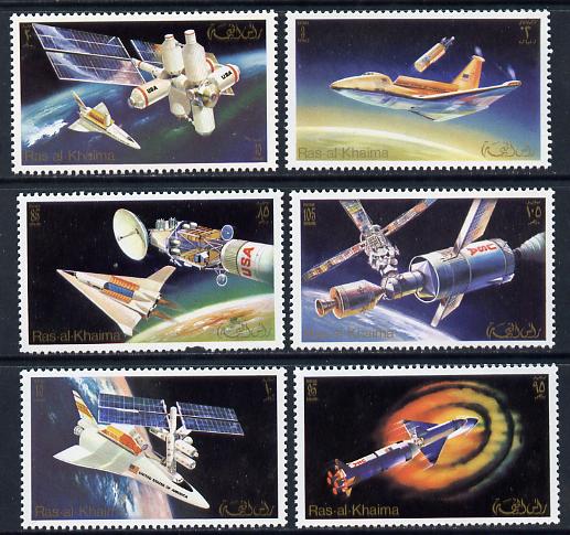 Ras Al Khaima 1972 Skylab set of 6 unmounted mint Mi 752-57A, stamps on , stamps on  stamps on communications   space