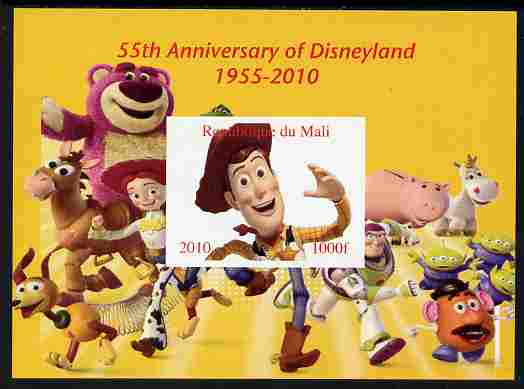 Mali 2010 55th Anniversary of Disneyland - Toy Story #2 imperf s/sheet unmounted mint. Note this item is privately produced and is offered purely on its thematic appeal, stamps on , stamps on  stamps on disney, stamps on  stamps on toys, stamps on  stamps on films, stamps on  stamps on cinema, stamps on  stamps on movies