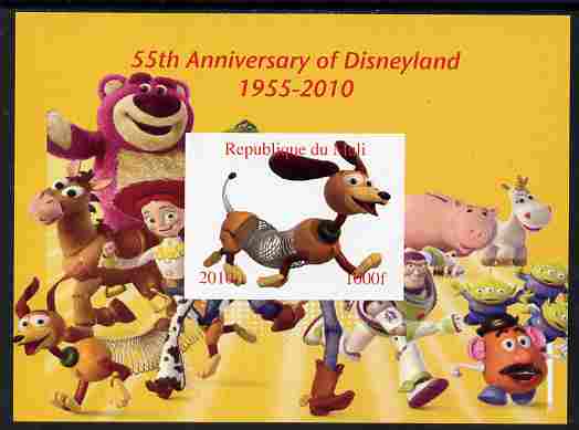 Mali 2010 55th Anniversary of Disneyland - Toy Story #3 imperf s/sheet unmounted mint. Note this item is privately produced and is offered purely on its thematic appeal, stamps on , stamps on  stamps on disney, stamps on  stamps on toys, stamps on  stamps on films, stamps on  stamps on cinema, stamps on  stamps on movies