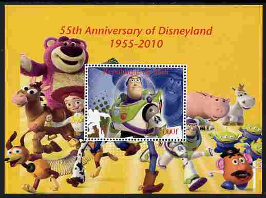 Mali 2010 55th Anniversary of Disneyland - Toy Story #4 perf s/sheet unmounted mint. Note this item is privately produced and is offered purely on its thematic appeal, stamps on , stamps on  stamps on disney, stamps on  stamps on toys, stamps on  stamps on films, stamps on  stamps on cinema, stamps on  stamps on movies