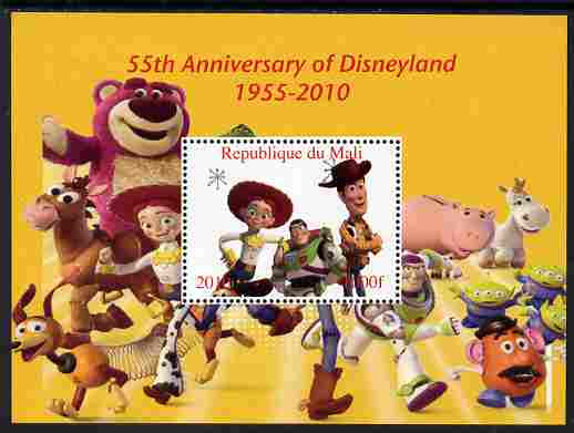 Mali 2010 55th Anniversary of Disneyland - Toy Story #5 perf s/sheet unmounted mint. Note this item is privately produced and is offered purely on its thematic appeal, stamps on , stamps on  stamps on disney, stamps on  stamps on toys, stamps on  stamps on films, stamps on  stamps on cinema, stamps on  stamps on movies