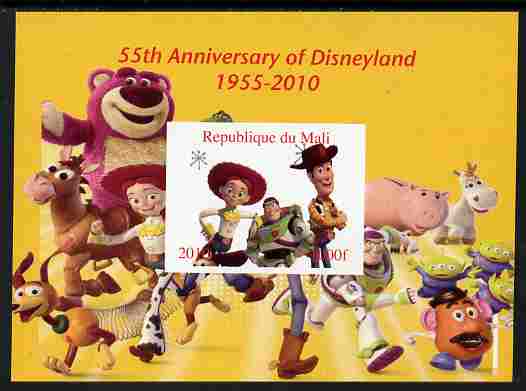 Mali 2010 55th Anniversary of Disneyland - Toy Story #5 imperf s/sheet unmounted mint. Note this item is privately produced and is offered purely on its thematic appeal, stamps on , stamps on  stamps on disney, stamps on  stamps on toys, stamps on  stamps on films, stamps on  stamps on cinema, stamps on  stamps on movies