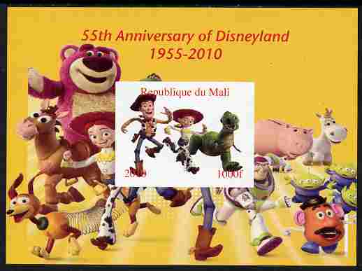 Mali 2010 55th Anniversary of Disneyland - Toy Story #6 imperf s/sheet unmounted mint. Note this item is privately produced and is offered purely on its thematic appeal, stamps on , stamps on  stamps on disney, stamps on  stamps on toys, stamps on  stamps on films, stamps on  stamps on cinema, stamps on  stamps on movies