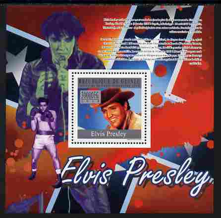 Guinea - Conakry 2010 Elvis Presley perf s/sheet unmounted mint, Michel BL 1807, stamps on music, stamps on elvis, stamps on pops, stamps on rock, stamps on films, stamps on personalities, stamps on movies, stamps on boxing