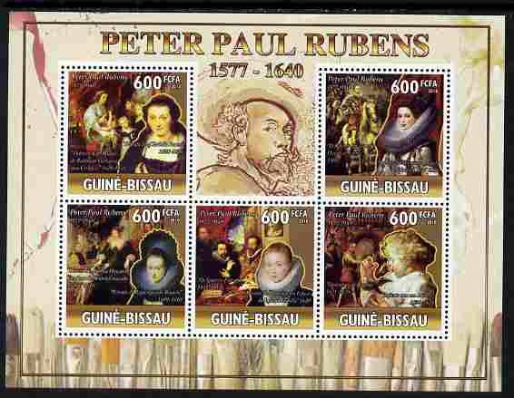 Guinea - Bissau 2010 Death Anniversary of Rubens perf sheetlet containing 5 values unmounted mint, Michel 5146-50, stamps on personalities, stamps on arts, stamps on rubens