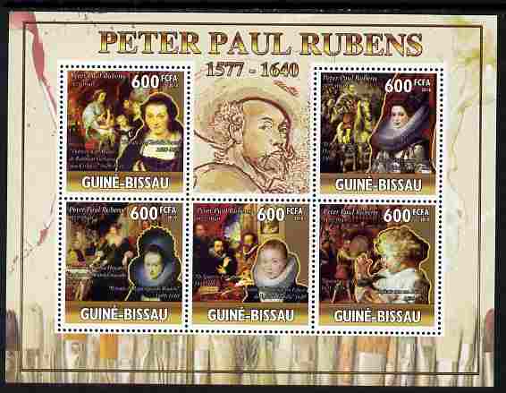 Guinea - Bissau 2010 Death Anniversary of Rubens perf sheetlet containing 5 values unmounted mint, Michel 5146-50, stamps on personalities, stamps on arts, stamps on rubens