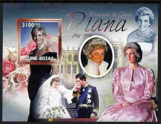 Guinea - Bissau 2010 Princess Diana perf s/sheet unmounted mint, Michel BL 879, stamps on personalities, stamps on royalty, stamps on diana, stamps on charles
