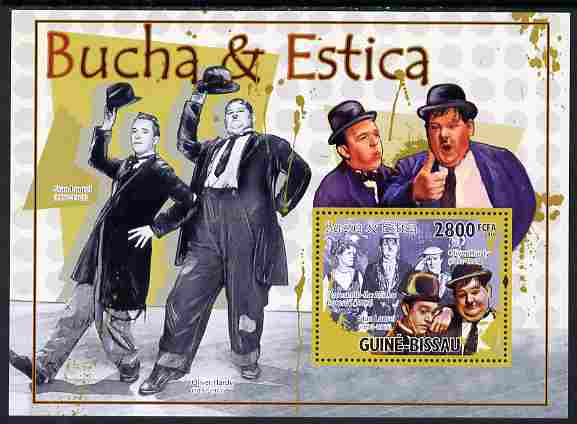 Guinea - Bissau 2010 Comedy Actors - Laurel & Hardy perf s/sheet unmounted mint, Michel BL 889, stamps on personalities, stamps on comedy, stamps on films, stamps on cinema, stamps on movies, stamps on 
