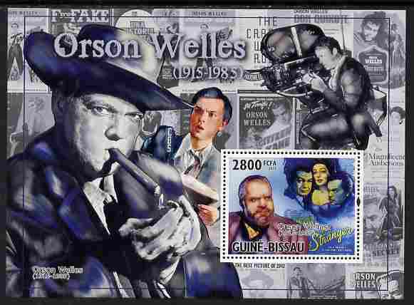 Guinea - Bissau 2010 Actors - Orson Wells perf s/sheet unmounted mint, Michel BL 890, stamps on , stamps on  stamps on personalities, stamps on  stamps on films, stamps on  stamps on cinema, stamps on  stamps on movies, stamps on  stamps on smoking