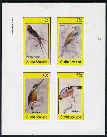 Staffa 1982 Birds #11 (Swallow, Bullfinch, Kingfisher & Roller) perf  set of 4 values (10p to 75p) unmounted mint, stamps on , stamps on  stamps on birds   kingfisher
