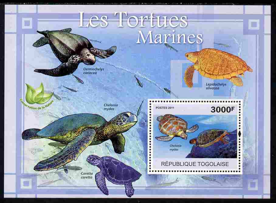 Togo 2011 Marine Turtles perf s/sheet unmounted mint, stamps on , stamps on  stamps on marine life, stamps on  stamps on turtles