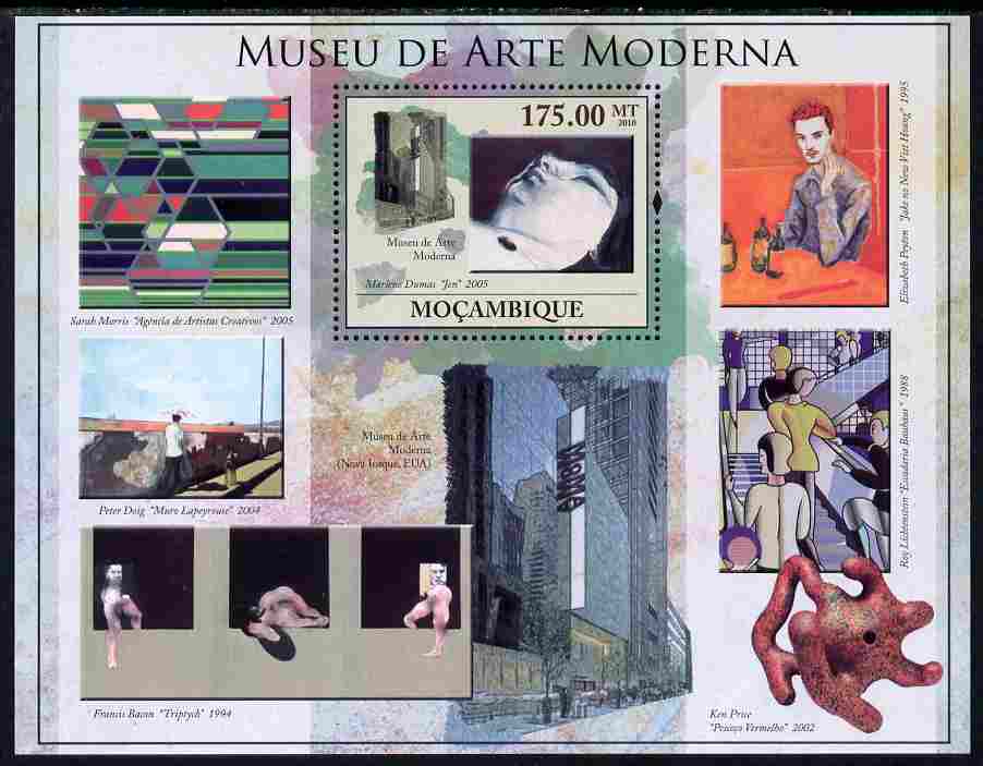 Mozambique 2010 Museum of Modern Art perf s/sheet unmounted mint Yvert 305, stamps on arts, stamps on museums, stamps on van gogh