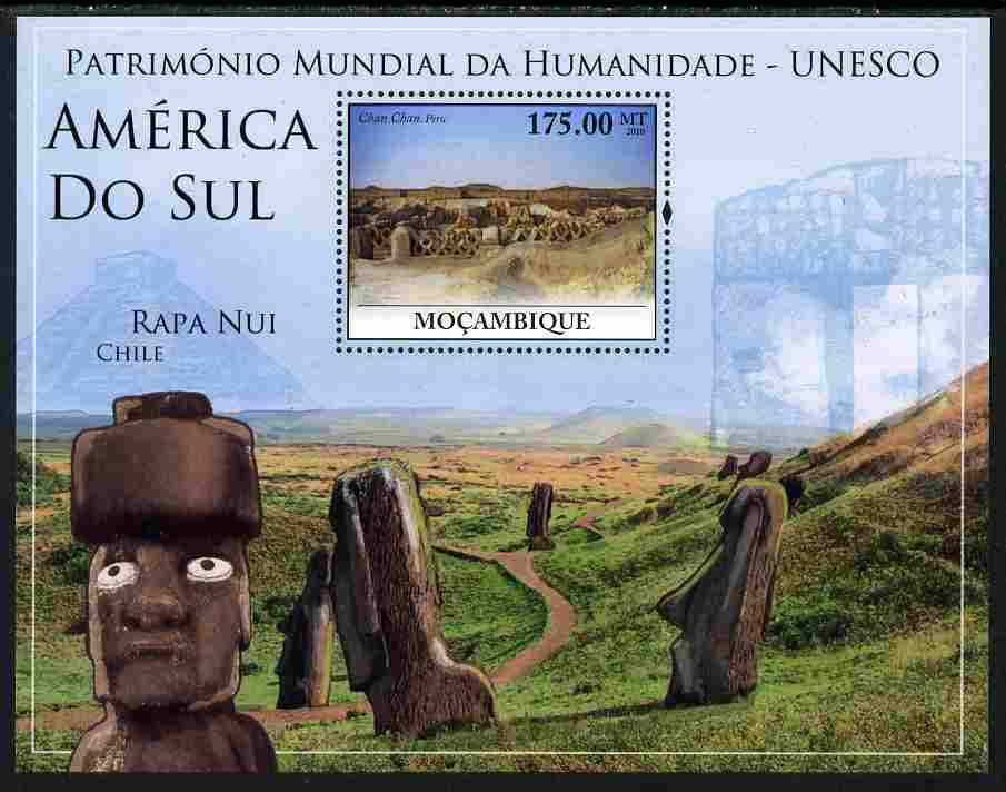 Mozambique 2010 UNESCO World Heritage Sites - South America #2 perf m/sheet unmounted mint, Yvert 298, stamps on , stamps on  stamps on tourism, stamps on  stamps on unesco, stamps on  stamps on heritage