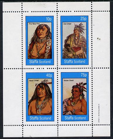 Staffa 1982 N American Indians #01 perf set of 4 values unmounted mint , stamps on , stamps on  stamps on cultures    indians   americana, stamps on  stamps on wild-west, stamps on  stamps on wild west