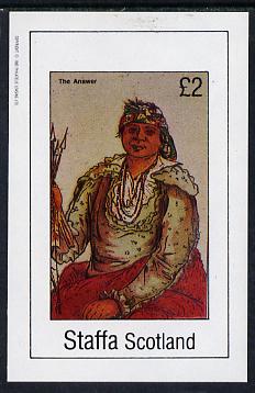 Staffa 1982 N American Indians #04 imperf deluxe sheet unmounted mint (£2 value), stamps on cultures    indians   americana, stamps on wild-west, stamps on wild west