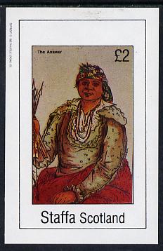 Staffa 1982 N American Indians #04 imperf deluxe sheet unmounted mint (Â£2 value), stamps on cultures    indians   americana, stamps on wild-west, stamps on wild west