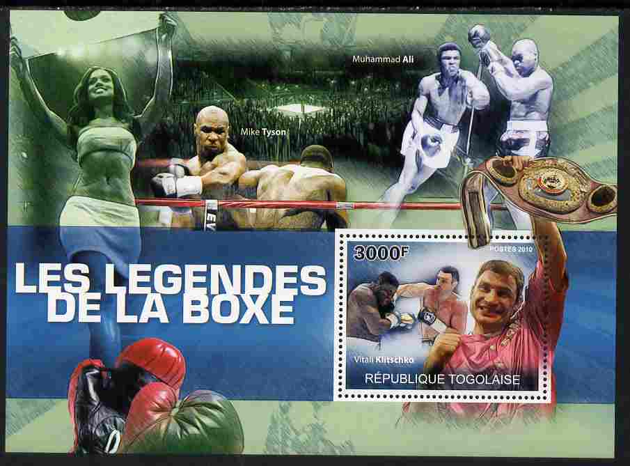 Togo 2010 Boxing Legends perf s/sheet unmounted mint Yvert 423, stamps on , stamps on  stamps on sport, stamps on  stamps on personalities, stamps on  stamps on boxing, stamps on  stamps on  ali , stamps on  stamps on tyson