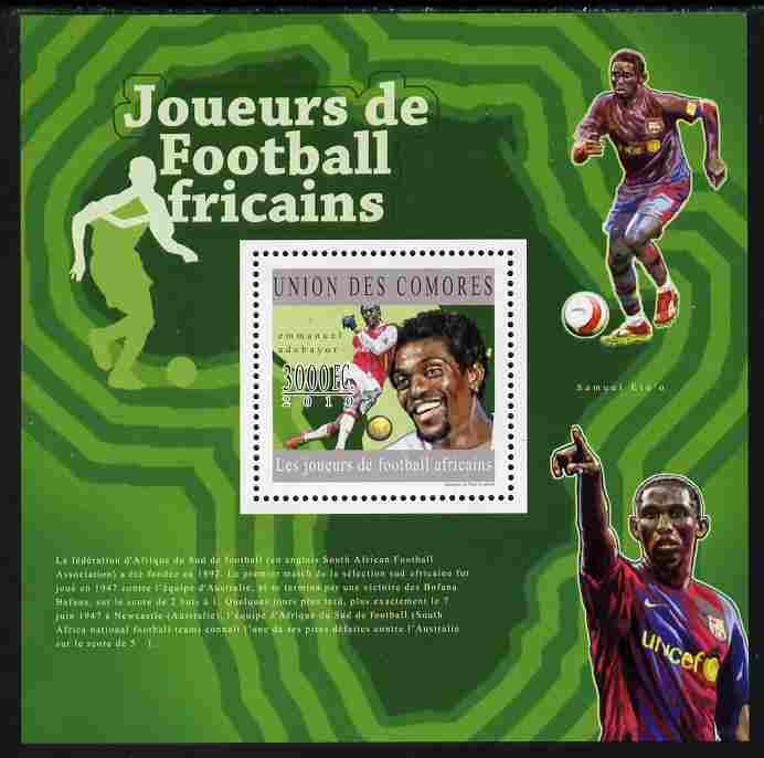 Comoro Islands 2010 African Football Players perf s/sheet unmounted mint, stamps on sport, stamps on football
