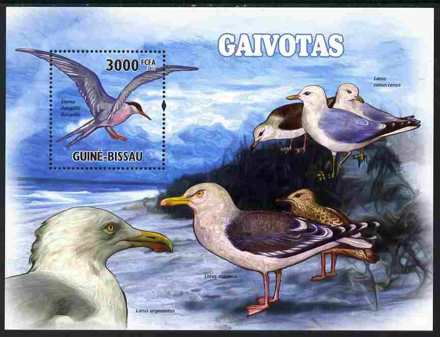 Guinea - Bissau 2011 Seragulls perf s/sheet unmounted mint Michel BL899, stamps on birds, stamps on gulls
