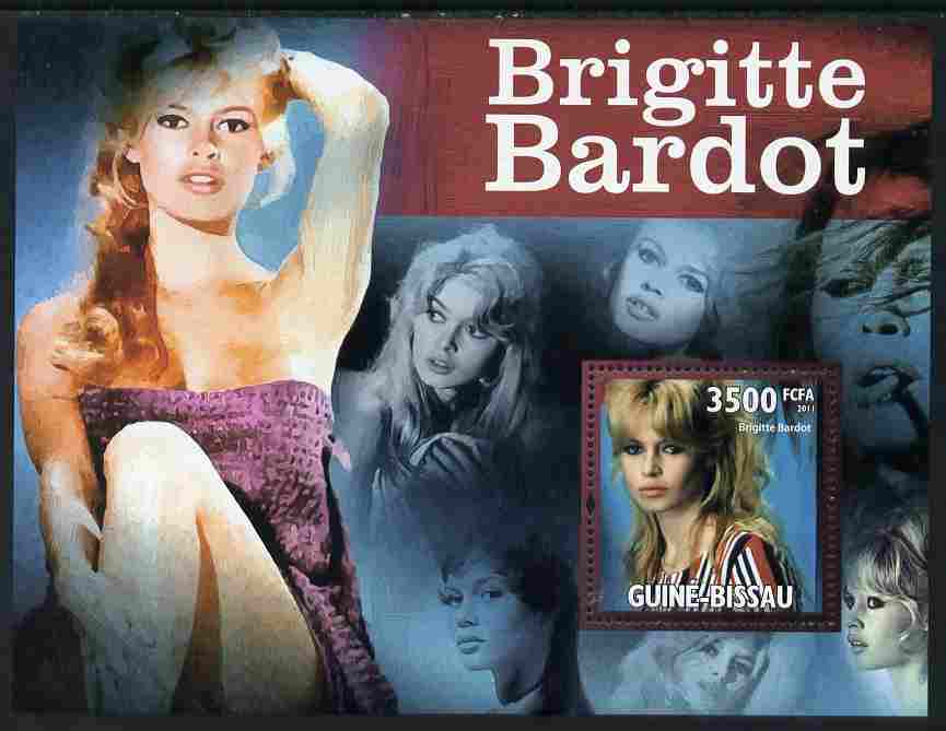Guinea - Bissau 2011 Brigitte Bardot perf s/sheet unmounted mint Michel BL903, stamps on personalities, stamps on actress, stamps on films, stamps on cinema, stamps on movies, stamps on women