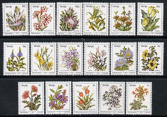 Venda 1979 Flower definitive set original set of 17 values unmounted mint, SG 5-21, stamps on , stamps on  stamps on flowers