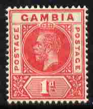 Gambia 1912-22 KG5 MCA 1d red mounted mint SG 87, stamps on , stamps on  kg5 , stamps on 