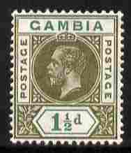 Gambia 1912-22 KG5 MCA 1.5d olive & blue-green mounted mint SG 88, stamps on , stamps on  stamps on , stamps on  stamps on  kg5 , stamps on  stamps on 