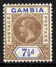 Gambia 1912-22 KG5 MCA 7.5d brown & blue mounted mint SG 95, stamps on , stamps on  stamps on , stamps on  stamps on  kg5 , stamps on  stamps on 