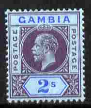 Gambia 1912-22 KG5 MCA 2s purple & blue on blue mounted mint SG 99, stamps on , stamps on  kg5 , stamps on 